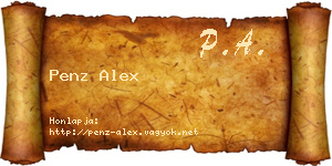 Penz Alex névjegykártya